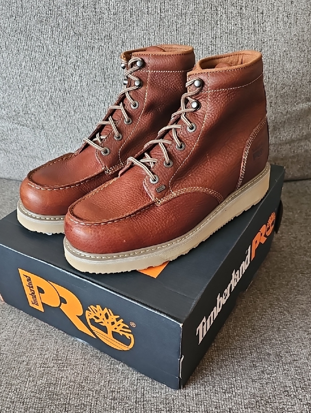 Timberland PRO Barstow Wedge Leather Moc Toe 6" Work Boots NWT